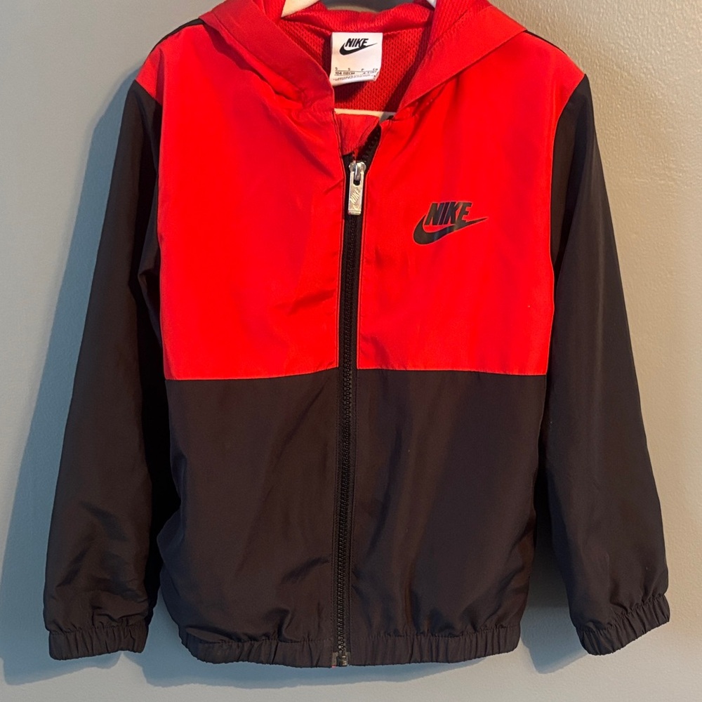 Nike Black and Red Hooded Jacket